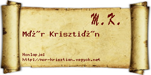 Mór Krisztián névjegykártya