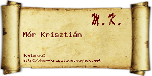 Mór Krisztián névjegykártya